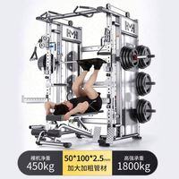 Machine Smith multifonctionnelle commerciale, équipement de fitness d'entraînement en intérieur avec banc de musculation, rack à squats et structure Flying Bird en tube robuste