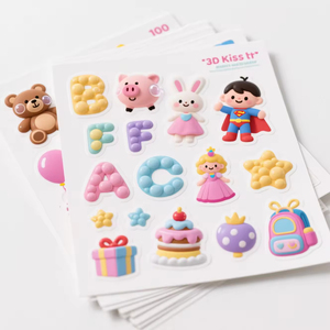 Customized Wholesale Best Selling Fluffy Cartoon Stickers <b>Kids</b> Cute Colorful Stickers 3D <b>Bubble</b> Stickers - Product Image 2