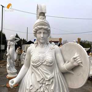 MILY, venta al por mayor, estilo griego, estatua de <span class=keywords><strong>Atenea</strong></span> de mármol blanco de tamaño real, <span class=keywords><strong>escultura</strong></span> para decoración de jardín de parque de plaza pública - Product Image 5