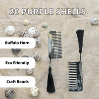 20 perles en corne de buffle naturelle violette, 2-3 cm, écologiques, faites à la main, petites coquillages, décoration nautique, cadeau de mariage