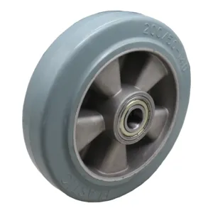 不锈钢灰色弹性实心橡胶在铝脚轮100 125 160 180 200 250毫米