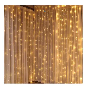 Longstar cortina de led para natal e casamento, 3m, 300, à prova d' água, ip65, para festa, decoração