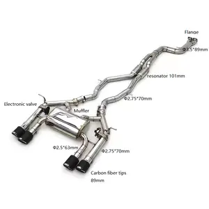 COC Performance Valved Sport Exhaust System Catback Exhaust For BMW M3/M4 F80/F82 3.0T 2014-2019 Stainless Steel Exhaust Muffler