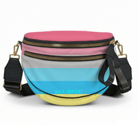 Sac à bandoulière léger en forme de coquille arc-en-ciel Fraysexual pour femme avec fermeture éclair pour le quotidien