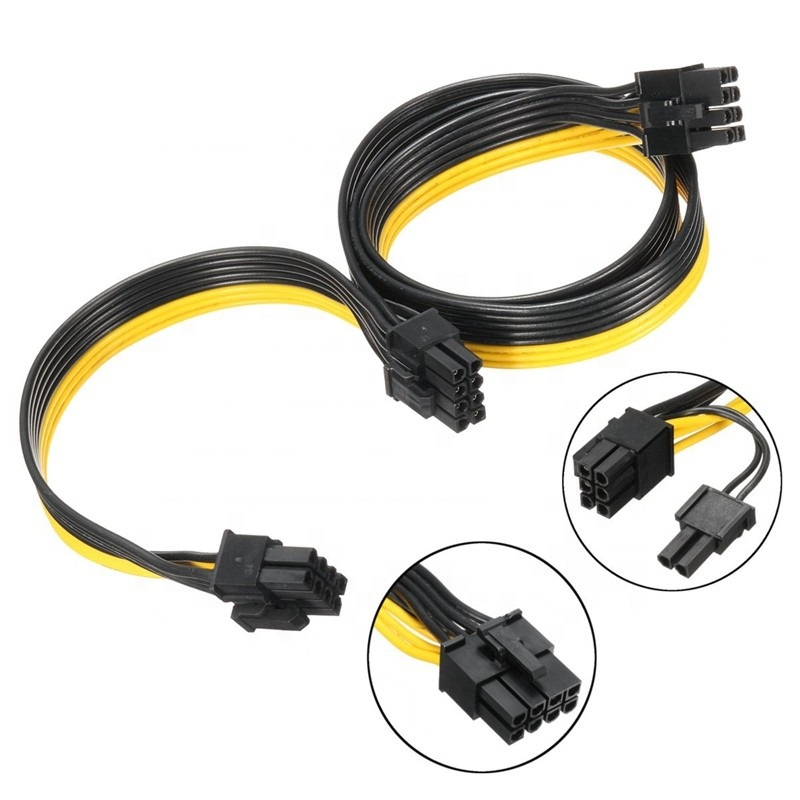 Компьютерная шина PCI-e 8 контактный разъем для Dual 8 Pin (6 + 2) Мужской PCI Express адаптер питания кабель для EVGA модульный блок питания разветвитель кабеля 60 + 20 см
