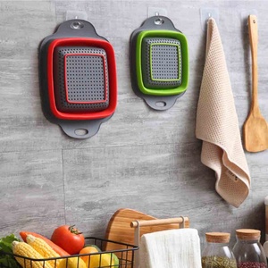 2 pièces Passoire de cuisine pliable en silicone pour filtrer les aliments - Product Image 4