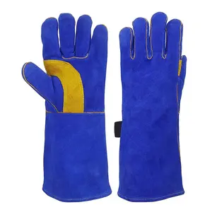 Wholesale Leather Welding Gloves Cowhide Split Leather Factory Manufacturing High Quality Safety Welding Gloves