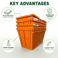 Conteneur à déchets en acier lourd sur mesure pour la collecte des déchets de chantier