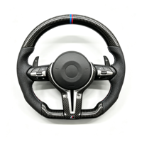 Volant de direction en fibre de carbone de remplacement personnalisé pour tous les modèles BMW, cuir perforé avec boutons multifonctions et palettes de changement de vitesse