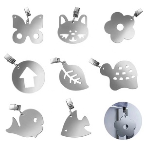 2025 mantel pesos colgante mantel de acero inoxidable Clip hojas en forma de Metal para mesa de cena bandera decorativa - Product Image 4