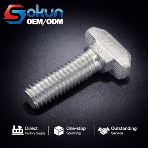 Pernos Cuadrados con Cabeza en T, Acero al Carbono Galvanizado en Zinc, <span class=keywords><strong>Perno</strong></span> de Cabeza de Martillo con Ranura en T - Product Image 1