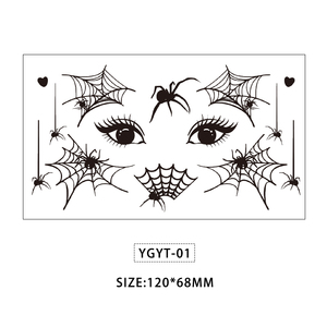 Autocollants de <span class=keywords><strong>tatouage</strong></span> pour maquillage des yeux d'Halloween, motifs toile d'araignée, fard à paupières, eye-liner, décalcomanies, tatouages temporaires pour <span class=keywords><strong>le</strong></span> visage, 20 motifs, sans danger pour la peau - Product Image 2