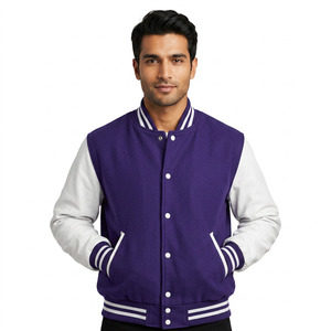 Nouvelle arrivée : veste de baseball pour homme avec couleurs unies, en polaire respirante, vente en gros de vestes pour hommes - Product Image 1