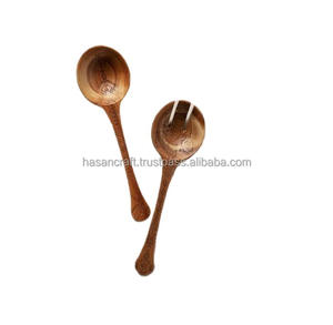 Vente en gros 100% ensemble de couverts en bois naturel cuillère faite à la main pour la maison hôtel restaurant fêtes avec logo personnalisable - Product Image 6