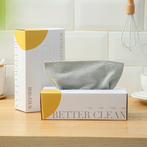 Reusable Microfiber Cleaning <b>Drying</b> Wipes with Dispenser Box Bulk Rags in a Box for Home Kitchen and Car Lint-Free <b>Towels</b> - Product Image 1