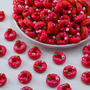 Tự làm phim hoạt hình Dâu tây kem <span class=keywords><strong>Donut</strong></span> mô phỏng thực phẩm chơi nhựa Phụ kiện cho giáng sinh bán buôn điện thoại di động vỏ dán - Product Image 3