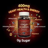 GUORENYY Gommes CoQ10 Haute Puissance 400mg avec Oméga-3, Magnésium et Vitamine B3 - Soutien Cardiaque, Antioxydant et Énergie - 60 Comprimés