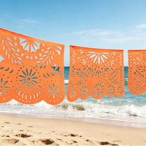 Pancarta de Plástico Decorativa para <span class=keywords><strong>Fiesta</strong></span> Mexicana de <span class=keywords><strong>la</strong></span> Cosecha de Maíz, Papel Picado Naranja, <span class=keywords><strong>Fiesta</strong></span> de <span class=keywords><strong>la</strong></span> Cosecha - Product Image 4