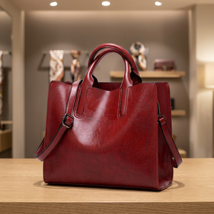 Bolsos de mano informales de cuero genuino para mujer, 100% cuero, gran capacidad, impermeables, con cremallera antirrobo, para el día de San Valentín, extraíbles - Product Image 1