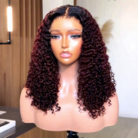 Perruque Lace Front Bouclée Pixie 99j en Cheveux Humains, Perruque Frontale HD Vierge à Cuticules Alignées, Densité 200, Cheveux Humains Vierges Bruts Cambodgiens