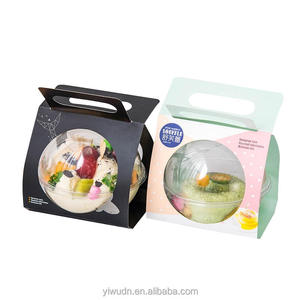Clear Pet Plastic Box For Mousse Cake And Sweets Baking Pastry Ball Box With Handle