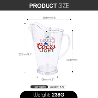 Pichets à bière en plastique transparent de haute qualité de 60oz avec poignée pour jus de fruits thé glacé boissons récipient à eau pour les fêtes de bureau à domicile