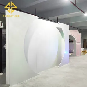 Desain 3D Indah PVC Pesta Pernikahan Persegi Latar Belakang Panggung Dekorasi Berdiri Latar Belakang Acara Pemasok