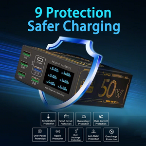 Fábrica de China <span class=keywords><strong>6</strong></span> puertos USB Pantalla digital inteligente Carga rápida para <span class=keywords><strong>IPhone</strong></span> Samsung Huawei y otros teléfonos - Product Image 3