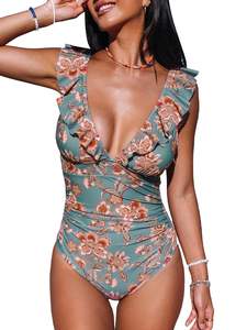 บิกีนี่เอวสูงคอวีของผู้หญิงเอวสูงเซ็กซี่น่ารักชุดใส่เดินชายหาดมาใหม่ - Product Image 6