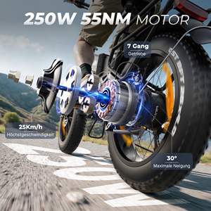 Bicicleta Eléctrica Plegable con Llantas Gruesas de 20 Pulgadas, Disponible en Almacén de la UE, Potencia Máxima de 750 W, 48 V, 13 Ah, Alcance de 120 km, Doble Suspensión, Todoterreno, Entrega en 3-7 Días - Product Image 2