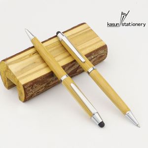 Stylo bille et stylet en bambou 2-en-1 élégant, écologique, personnalisable avec logo, vente en gros - Product Image 4