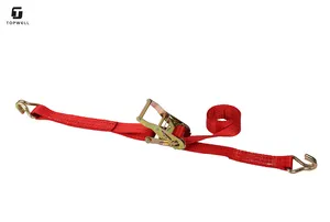 2Inch Aluminum Handle Ratchet Buckle Cargo Tensioner Lashing Ratchet Straps With Double J Hooks