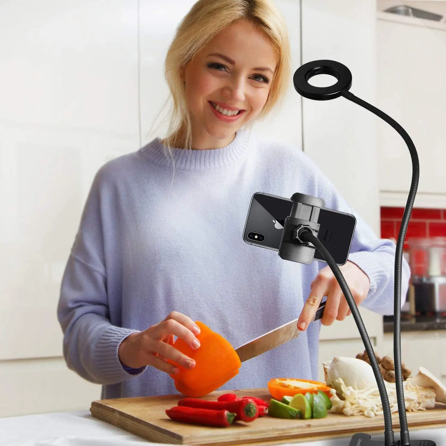 Anillo de luz para Selfie con Clip, soporte Flexible para teléfono móvil, Tiktok, Youtube, Kit de vapor en vivo, venta al por mayor de fábrica