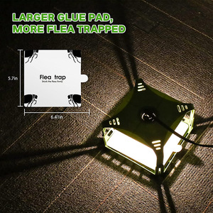 Piège à puces collant carré d'intérieur avec lampe, attrape-insectes pour animaux domestiques, pour mites, puces et moucherons - Product Image 4