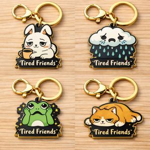 Porte-clés en émail rigide avec motif humoristique, thème santé mentale personnalisé, porte-clés en métal, porte-clés animal mignon pour cadeau promotionnel - Product Image 2