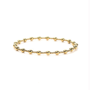 <span class=keywords><strong>Linsa</strong></span> Fashion 18K chapado en oro elasticidad ajustable 4mm pulsera con cuentas nuevo accesorio hecho de acero inoxidable que no se desvanece - Product Image 6