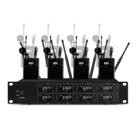 Système de microphone sans fil professionnel UHF 2/4/8 canaux pour karaoké et conférence, avec micro col de cygne sans fil