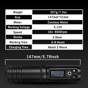 <span class=keywords><strong>Ambition</strong></span> Flash - Pistola de Tatuaje Eléctrica Permanente con Pantalla Digital de 2400 mAh, Pluma de Tatuaje Profesional Inalámbrica con Motor Rotatorio sin Núcleo - Product Image 2
