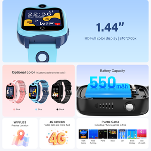 Montre connectée 4G pas chère pour enfants, avec emplacement pour carte SIM, caméra, appels vidéo, appels vocaux, WIFI, LBS, étanche, avec coque gratuite - Product Image 4