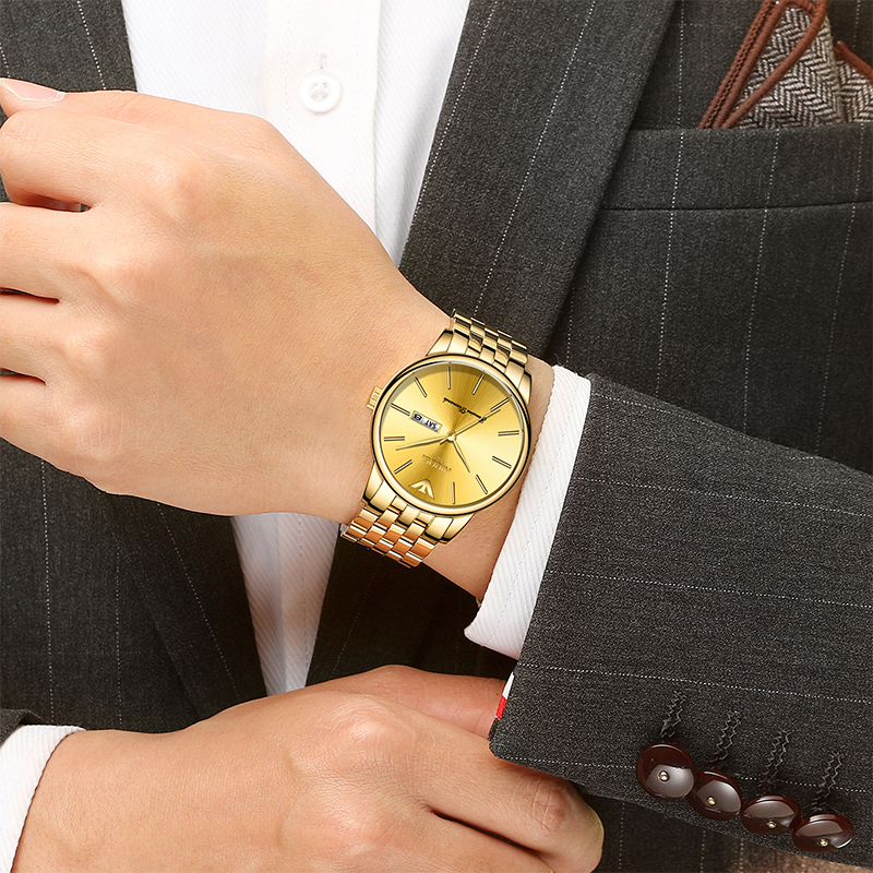 DIROCORO Orologio Unisex Business Ultra Sottile – Set Coppia, Quadrante Multifunzione Con Datario, Cinturino Magnetico