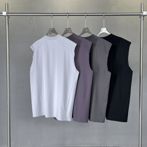เสื้อกล้ามถักสไตล์วินเทจสำหรับฤดูร้อน ขายส่ง รับผลิตตามแบบ OEM เสื้อยืดออกกำลังกาย เสื้อยืดฟิตเนส เสื้อกล้ามผู้ชาย - Product Image 1