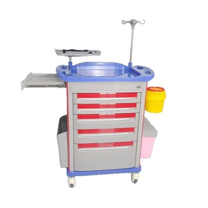 Medical Steel Plastic Nursing Cart 625x480x930mm Multi Function Hospital <b>Trolley</b> With Drawers And Buckets - Product Image 2