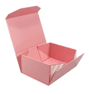 Kotak Kertas Karton Keras Ukuran Logo Mewah Matte Hitam Merah Muda Hadiah Kecil Kosmetik Anggur Magnetik Kotak Kaku dengan Tutup untuk Paket