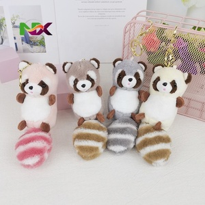 Instagram Popular Raccoon Plush Toy Keychain Big Tail Doll Bag Charm Gift Wholesale