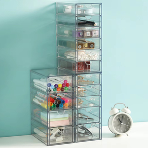 Hộp đựng đồ <span class=keywords><strong>acrylic</strong></span> trong suốt, có thể xếp chồng, ngăn kéo đựng đồ trang điểm, đồ thủ công, để bàn trang điểm, giá trưng bày đồ trang sức, vật liệu mỹ thuật - Product Image 6