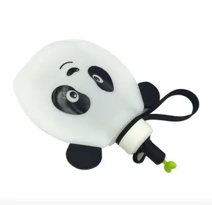 Dễ Thương Panda Xách Tay Và Có Thể Gập Lại Trẻ Em Chai Nước Với Cấp Thực Phẩm Silicone