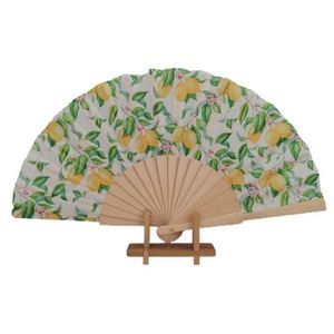 Customizable Folding Cloth Fan Carved Music Angel Classic Spanish Style Wood Handle Halloween Promotion Motif for Love Occasions - Product Image 1