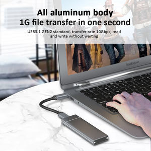 Carcasa de aluminio M2 NVME SSD, adaptador USB 3,1 Gen <span class=keywords><strong>2</strong></span> 10 Gbps a NVME PCIE M.<span class=keywords><strong>2</strong></span>, carcasa de unidad externa para Macbook SSD - Product Image 3