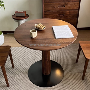 Table de salle à manger en <span class=keywords><strong>bois</strong></span> massif de noyer avec plateau à bords naturels et pieds de table, mobilier de luxe à prix abordable 2026 - Product Image 3