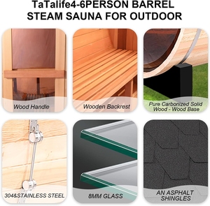 Fabrik Direkt verkauf Red Cedar Barrel Sauna <span class=keywords><strong>6</strong></span> Personen Outdoor Barrel Sauna raum - Product Image 5